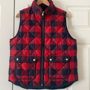 J.Crew Blue and Red Buffalo Plaid Vest